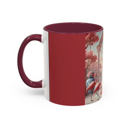 Petals, Porcelain, and Flamingos Colorful Mugs (11oz, 15oz)