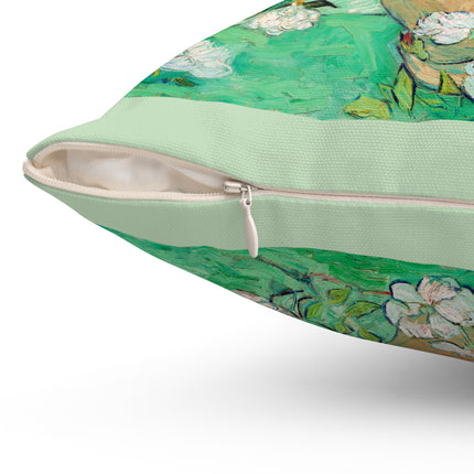 Roses by Vincent Van Gogh Spun Polyester Square Pillow