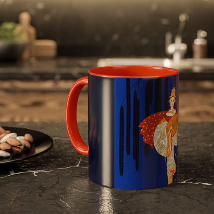 Celestial Melody Colorful Mug (11oz, 15oz) – Musical Grace, Starlit Beauty & Art Deco Elegance