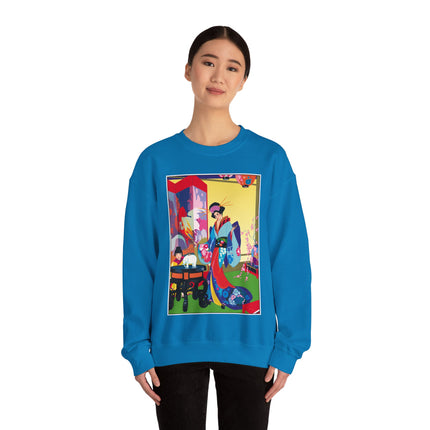 A Timeless Journey by Umberto Brunelleschi Heavy Blend™ Crewneck Sweatshirt