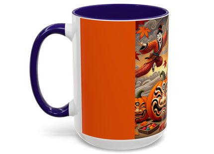 Halloween Rabbit’s Kabuki Jack-o’-Lanterns Colorful Mugs (11oz, 15oz)