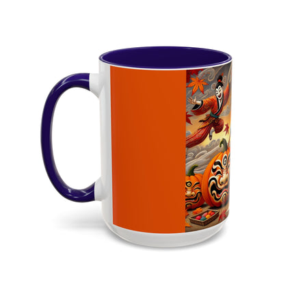 Halloween Rabbit’s Kabuki Jack-o’-Lanterns Colorful Mugs (11oz, 15oz)
