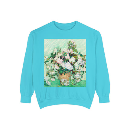 Roses by Vincent Van Gogh Unisex Garment-Dyed Sweatshirt