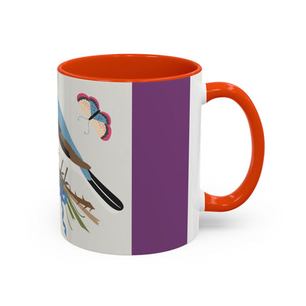 Bluebird & Butterfly Colorful Mugs – Spring Harmony & Delicate Beauty