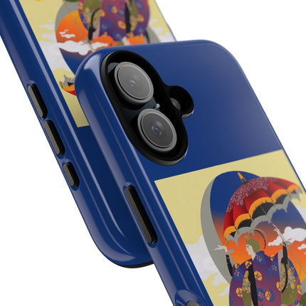 Parasol Sunset Geisha Phone Case – Elegant Twilight Grace