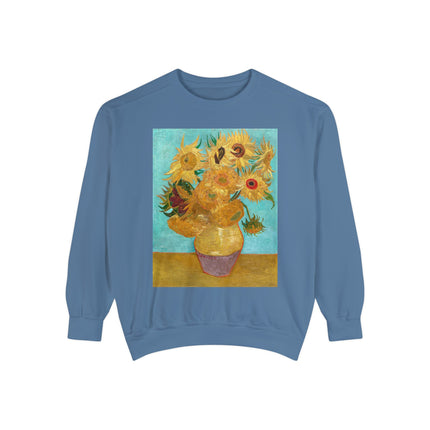 Vase with Twelve Sunflowers by Vincent Van Gogh Unisex Garment-Dyed Sweatshirt