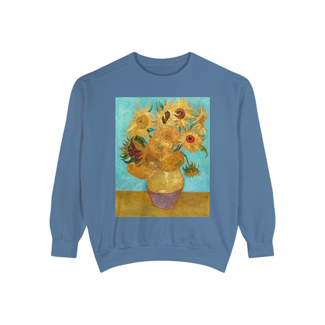 Vase with Twelve Sunflowers by Vincent Van Gogh Unisex Garment-Dyed Sweatshirt