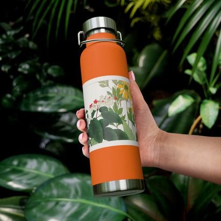Clerodendrum & Rudbeckia by Tanigami Kônan Copper Vacuum Insulated Bottle, 22oz