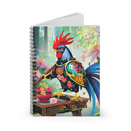 Cyberpunk Rooster Spiral Notebook - Ruled Line