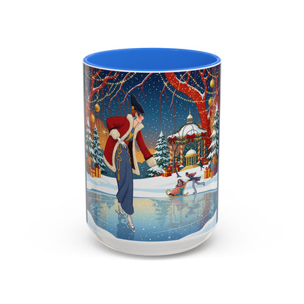 ⛸️🎄 The Christmas Skating Pavilion Colorful Mug – Art Deco Holiday Fantasy
