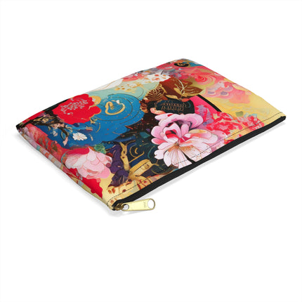 Ethereal Irises Accessory Pouch – Klimt-Inspired Art Nouveau Floral Design