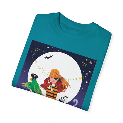Moonlit Pirate Halloween Unisex Garment-Dyed T-shirt