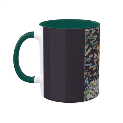 Rank Badge with Dragon with Deer Hooves Colorful Mugs, 11oz