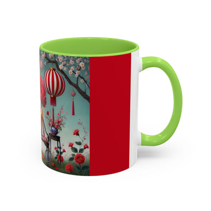 Reading in a Painted Garden Colorful Mugs (11oz, 15oz)