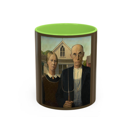 American Gothic by Grant Wood Colorful Mugs (11oz, 15oz)