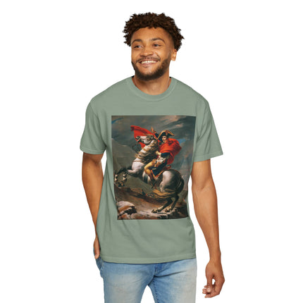 Napoleon Crossing the Alps by Jacques-Louis David Unisex Garment-Dyed T-shirt