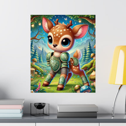 🦌🛡️ Fawn Defender Matte Vertical Poster – Woodland Courage & Fairytale Adventure