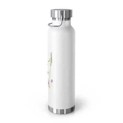 Blooming Splendor: A Floral Transformation Copper Vacuum Insulated Bottle, 22oz