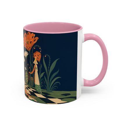 🌼🧡 The Midnight Floral Masquerade Colorful Mug – Art Deco Fashion Fantasy