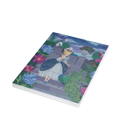 🦚🌸 The Lady Of The Peacock Garden Greeting Card – Art Deco Floral Elegance