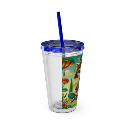 Dragon Dance on Wheels Sunsplash Tumbler with Straw, 16oz