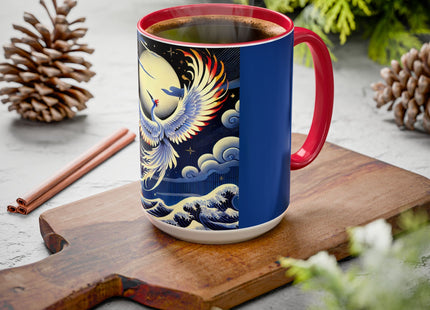 Majestic White Crane Colorful Mugs (11oz, 15oz)