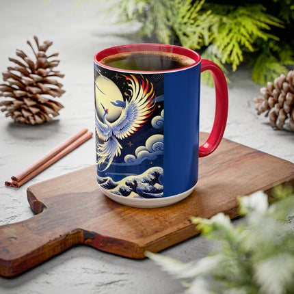 Majestic White Crane Colorful Mugs (11oz, 15oz)