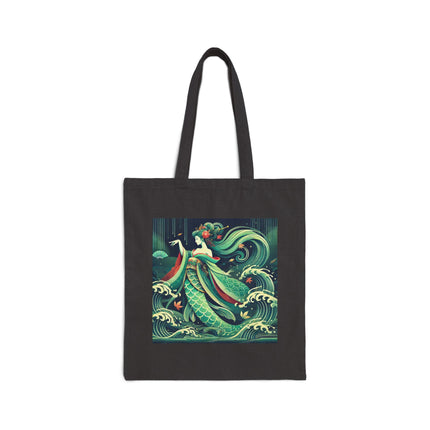 Mermaid Queen Rising from the Deep Cotton Canvas Tote Bag