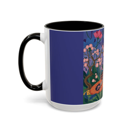 The Garden Of Quiet Reverie Colorful Mugs – Art Deco Botanical Serenity