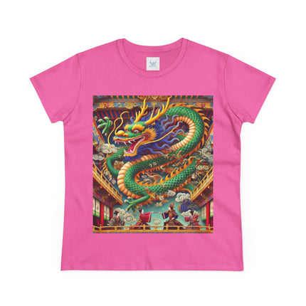 Tibetan Dragon Over Kabuki Duel Cotton Tee