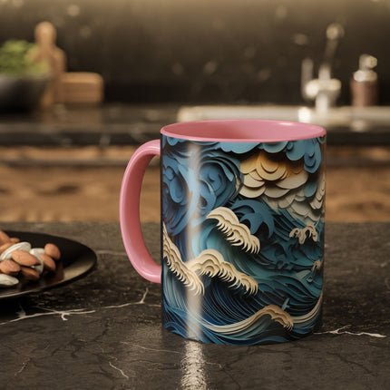 Dramatic Ocean with Crashing Waves Colorful Mugs (11oz, 15oz)