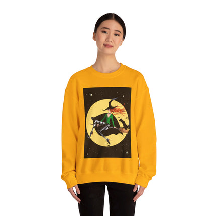 A Witch’s Moonlit Flight Unisex Heavy Blend™ Crewneck Sweatshirt