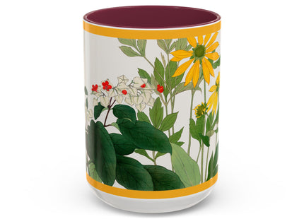 Clerodendrum & Rudbeckia Flower by Tanigami Kônan Colorful Mugs (11oz, 15oz)