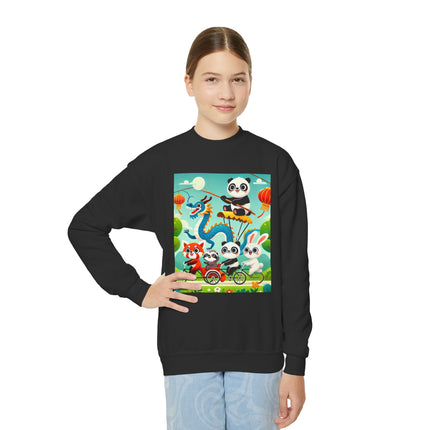 Rolling Along Together Youth Crewneck Sweatshirt – Friendship, Motion & Joyful Adventure