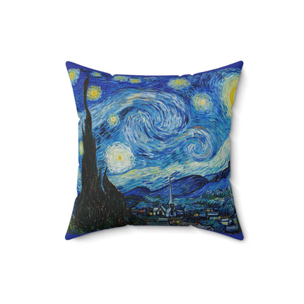 The Starry Night by Vincent Van Gogh Spun Polyester Square Pillow