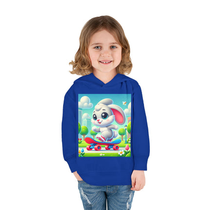 Skateboard Bunny Adventure Toddler Pullover Fleece Hoodie