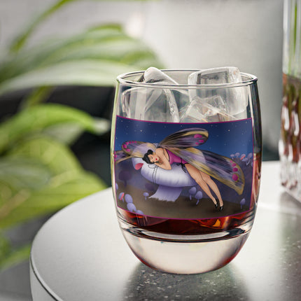 Slumbering Fairy on a Mushroom Whiskey Glass