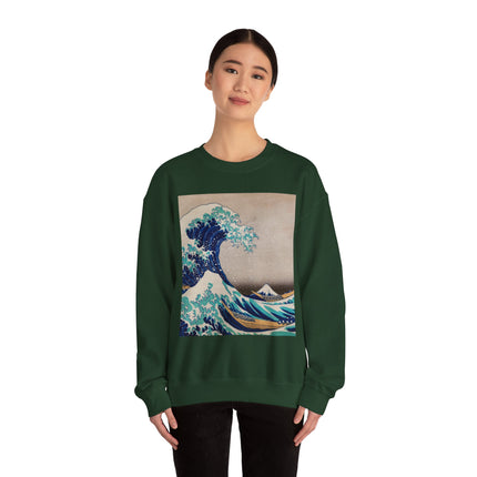 The Great Wave off Kanagawa by Katsushika Hokusai Heavy Blend™ Crewneck Sweatshirt
