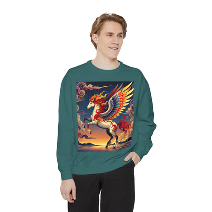 Flame-Winged Horse at Sunset Sweatshirt