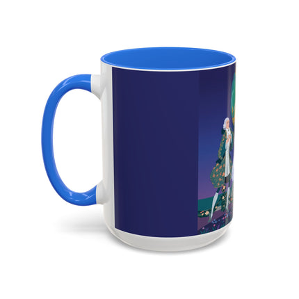 Moonlit Garden Waltz Colorful Mug (11oz, 15oz) – Rococo Romance, Garden Elegance & Enchanted Dance