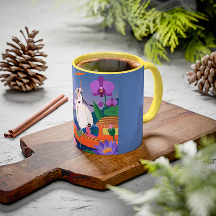 The Lady Of The Lotus Voyage Colorful Mugs – Art Deco Botanical Elegance
