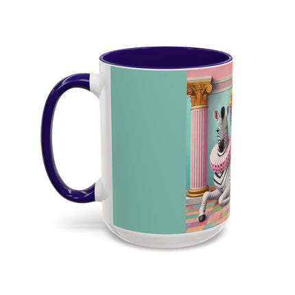 Still Life with Zebra, Fruit, and Pink Columns Colorful Mugs (11oz, 15oz)