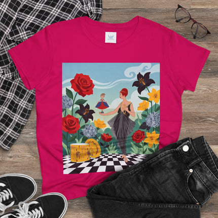 🌹🖤 The Rose Garden Dollmaker Cotton Tee – Art Deco Fashion Fantasy