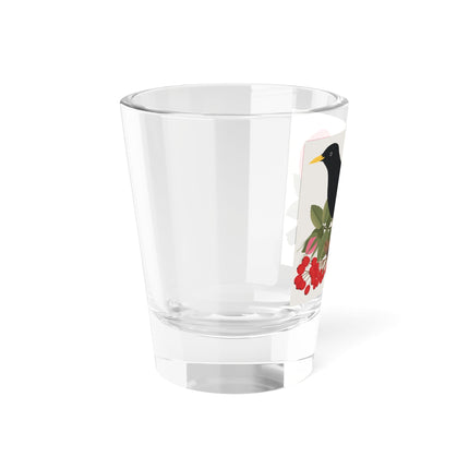 Blackbird & Rose Shot Glass – Timeless Elegance & Nature's Harmony