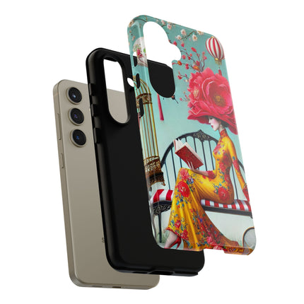 Reading In A Painted Garden Phone Cases