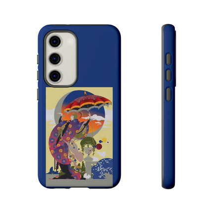 Parasol Sunset Geisha Phone Case – Elegant Twilight Grace