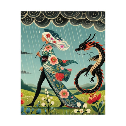 🐉🧚 The Dragon Fairy's Stride Matte Vertical Poster – Strength, Grace & Stormbound Magic