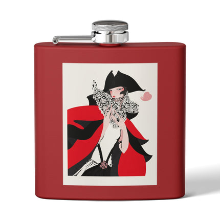 Crimson Masquerade Flask – Dramatic Grace & Bold Elegance