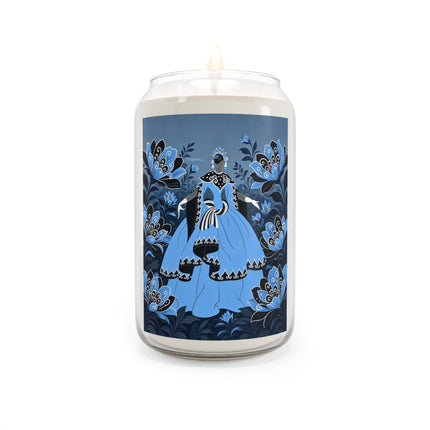 💙🖤 The Lady Of The Midnight Blue Blossom Garden Scented Soy Candle – Art Deco Floral Elegance