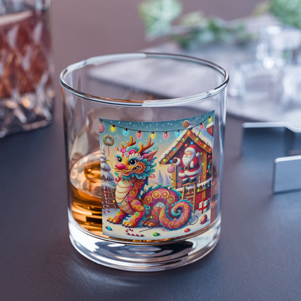 Playful Dragon's Christmas Rocks Glass, 10oz